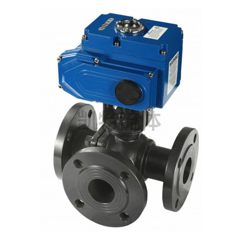 電動防爆三通法蘭球閥